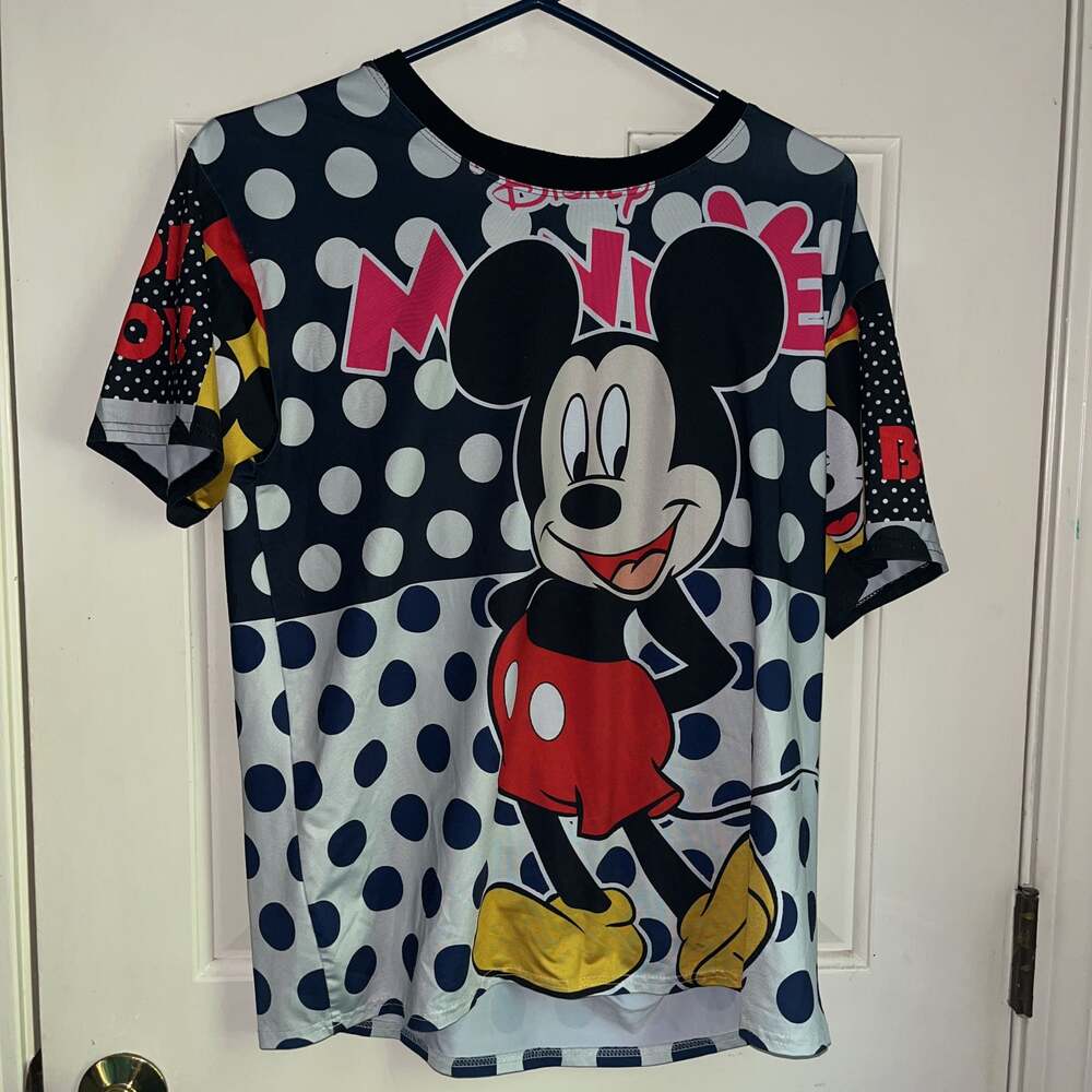 Vintage 90s Mickey & Co. Mickey Mouse & Minnie Mouse All Over Print T-Shirt